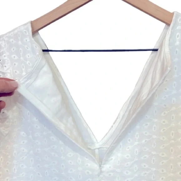 Pink Lily Ruffle Lace Romper Dress White Size Small - Picture 6 of 10